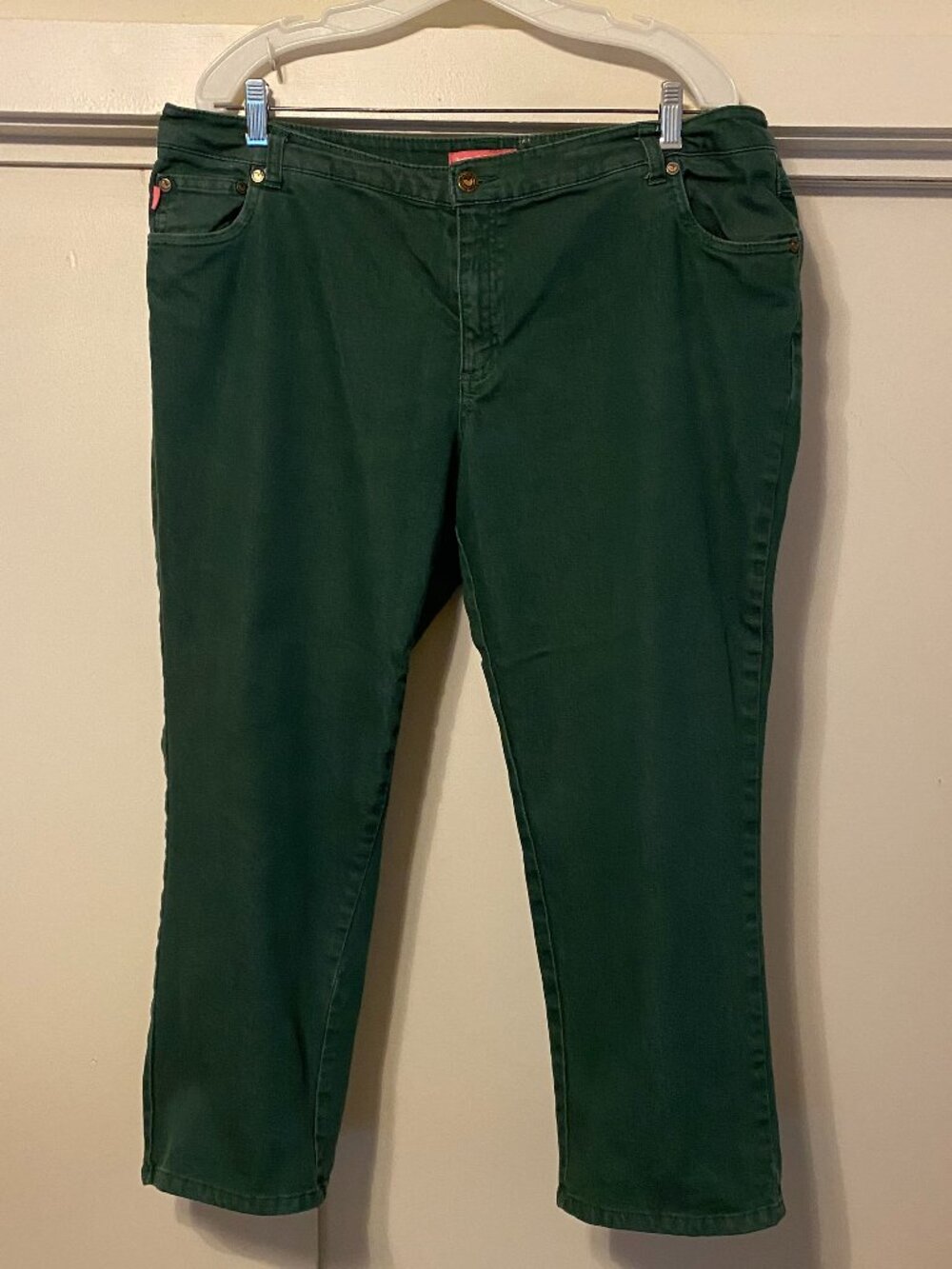 Woman Within, natural fit forest green jeans, size 20WP